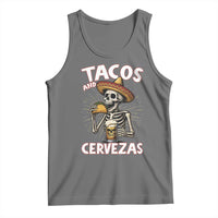 Tacos and Cervezas Tank Top Funny Skeleton Drinking Beer Lovers - Wonder Print Shop