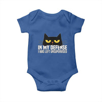 Sarcastic Black Cat Baby Onesie In My Defense I Was Left Unsupervised - Wonder Print Shop