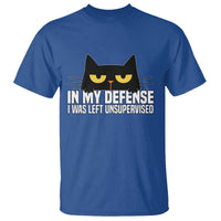 Sarcastic Black Cat T Shirt In My Defense I Was Left Unsupervised - Wonder Print Shop