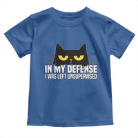 Sarcastic Black Cat Toddler T Shirt In My Defense I Was Left Unsupervised - Wonder Print Shop