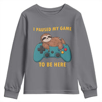 I Paused My Game To Be Here Youth Sweatshirt Funny Sloth Gamer Video Games - Wonder Print Shop