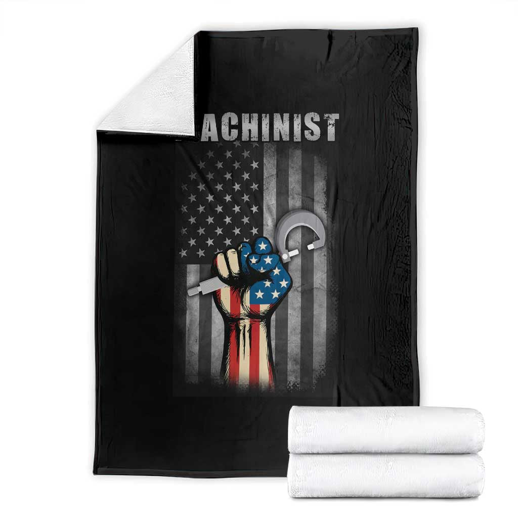 Machinist Patriotic US Flag Throw Blanket - Wonder Print Shop