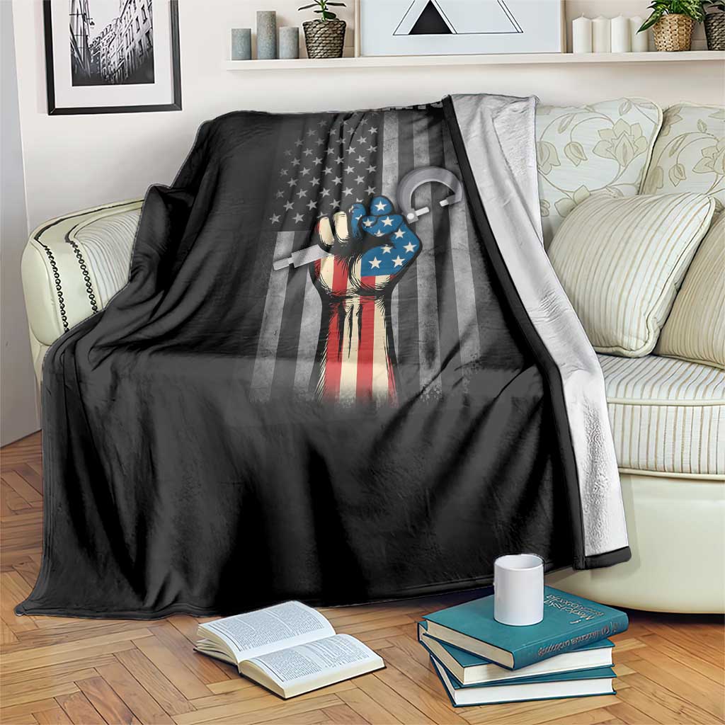 Machinist Patriotic US Flag Throw Blanket - Wonder Print Shop