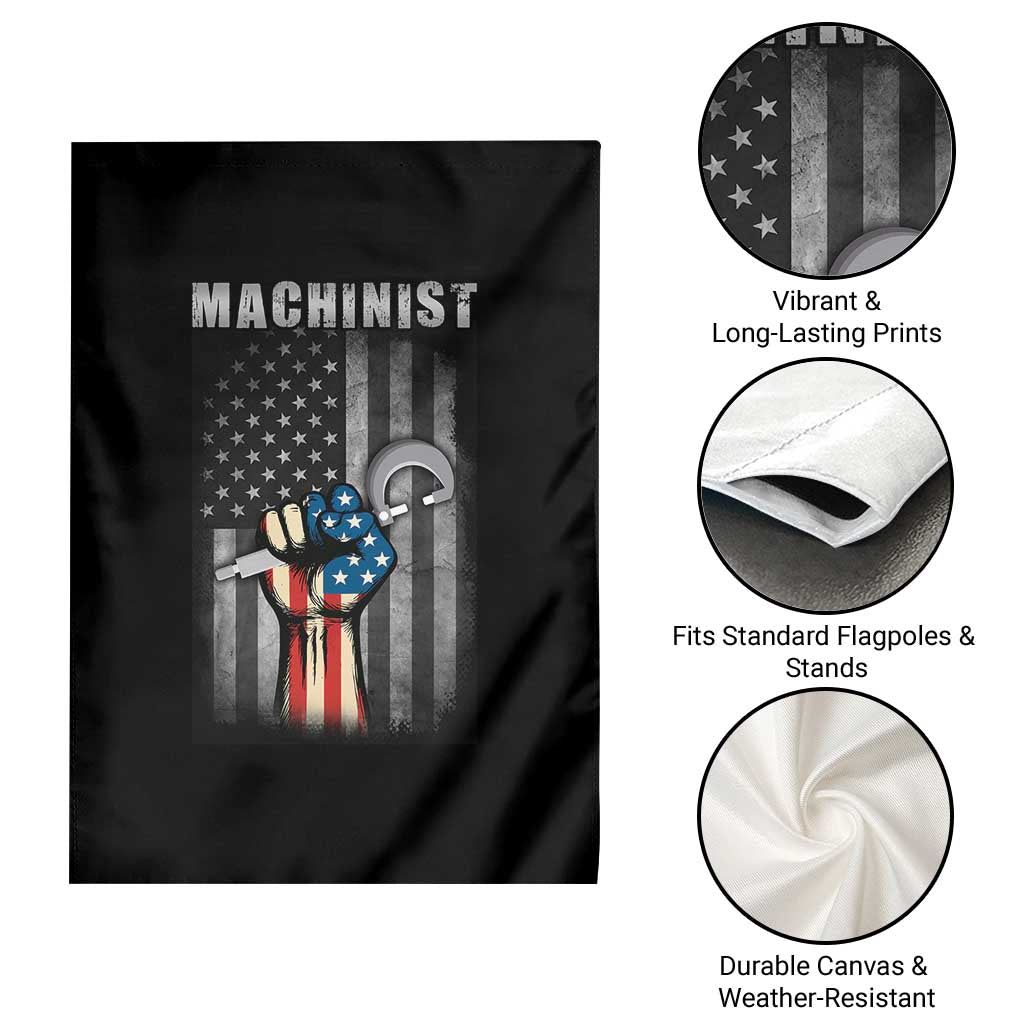 Machinist Patriotic US Flag Garden Flag - Wonder Print Shop