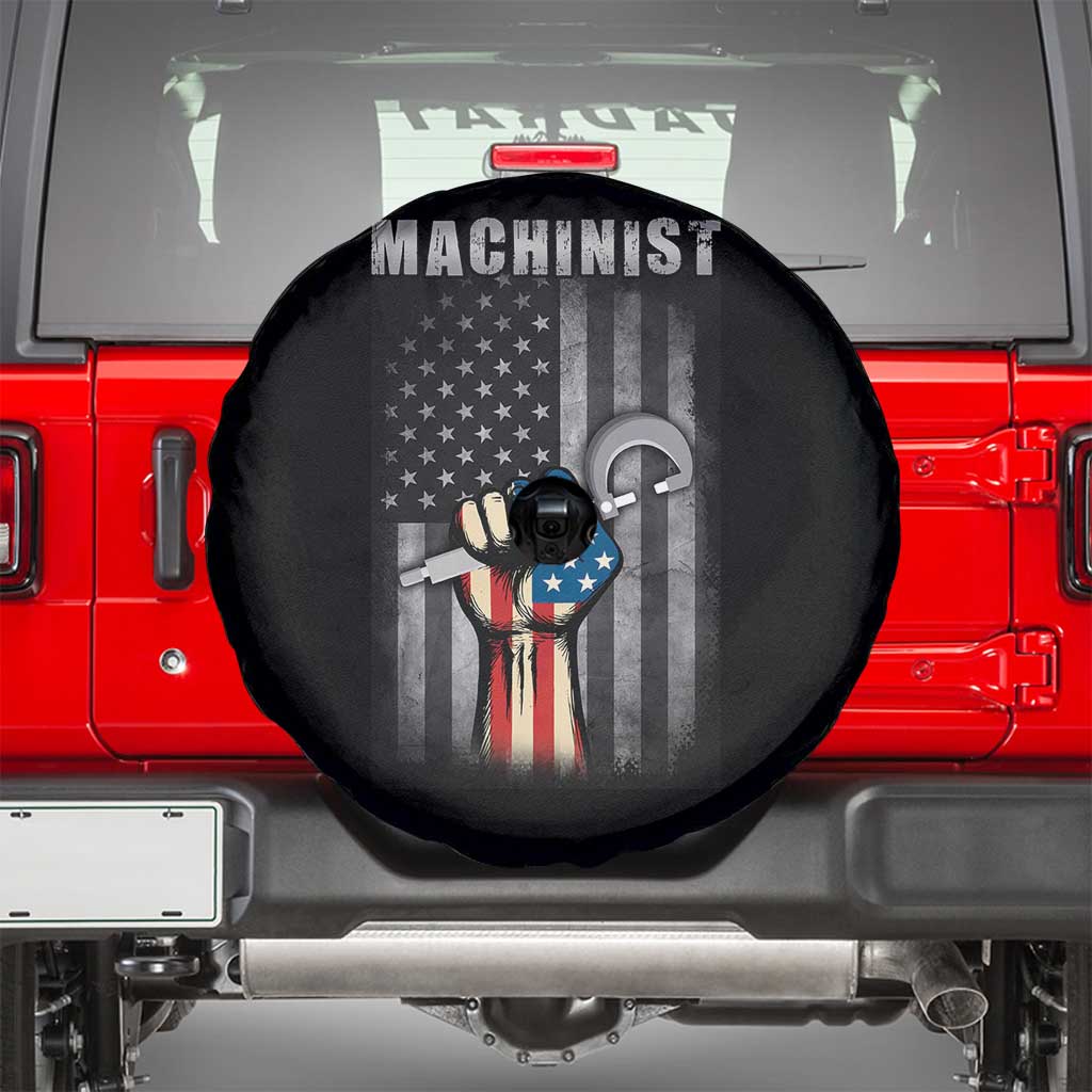 Machinist Patriotic US Flag Spare Tire Cover - Wonder Print Shop