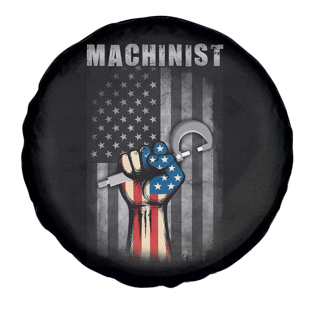 Machinist Patriotic US Flag Spare Tire Cover - Wonder Print Shop