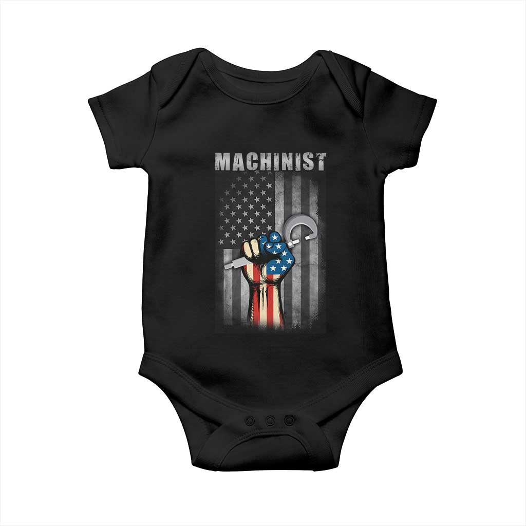 Machinist Patriotic US Flag Baby Onesie - Wonder Print Shop