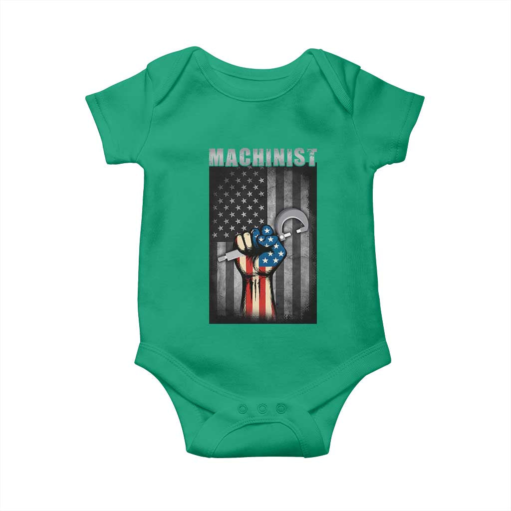Machinist Patriotic US Flag Baby Onesie - Wonder Print Shop