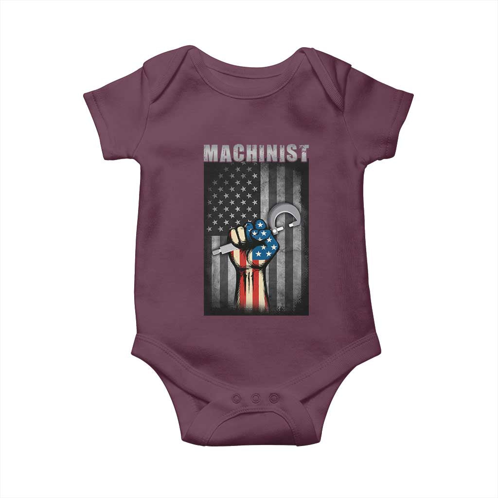 Machinist Patriotic US Flag Baby Onesie - Wonder Print Shop