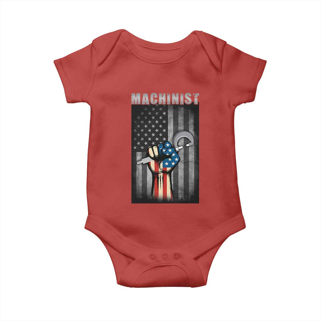 Machinist Patriotic US Flag Baby Onesie - Wonder Print Shop