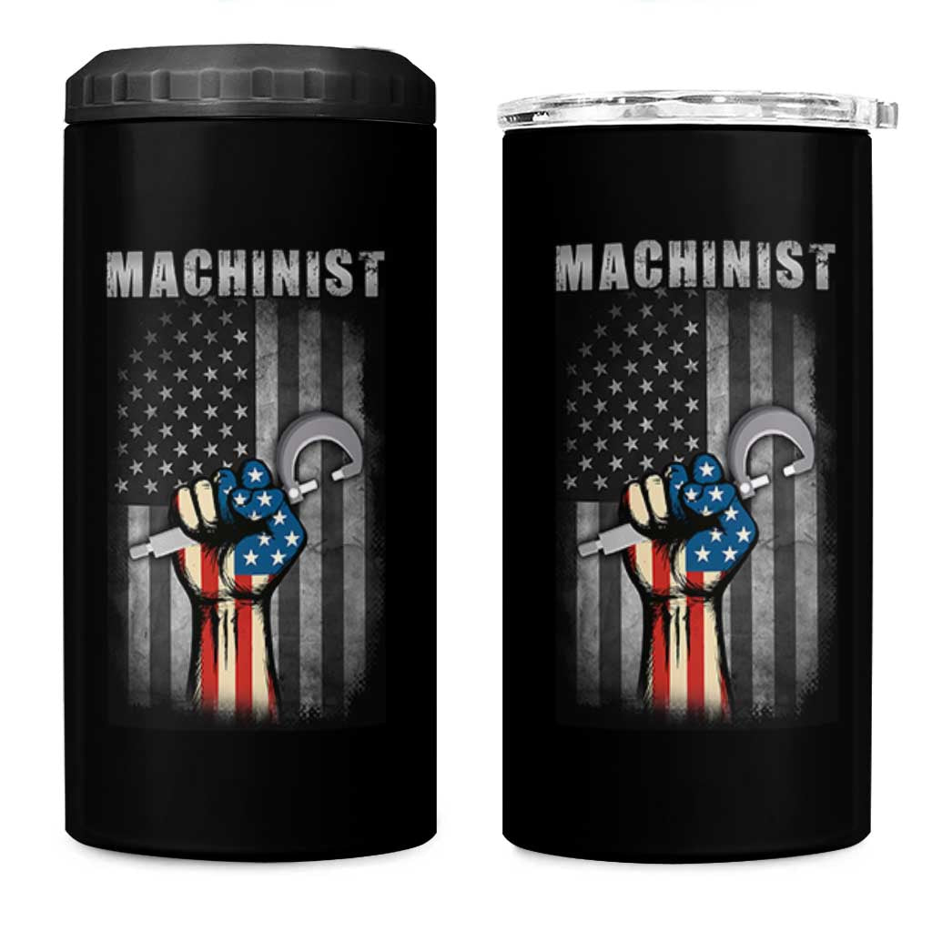 Machinist Patriotic US Flag 4 in 1 Can Cooler Tumbler - Wonder Print Shop