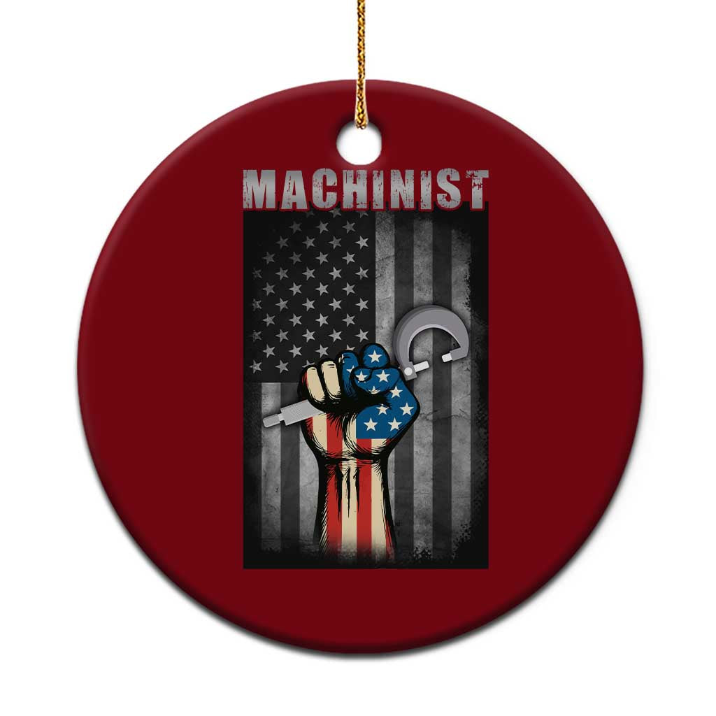 Machinist Patriotic US Flag Ceramic Ornament - Wonder Print Shop