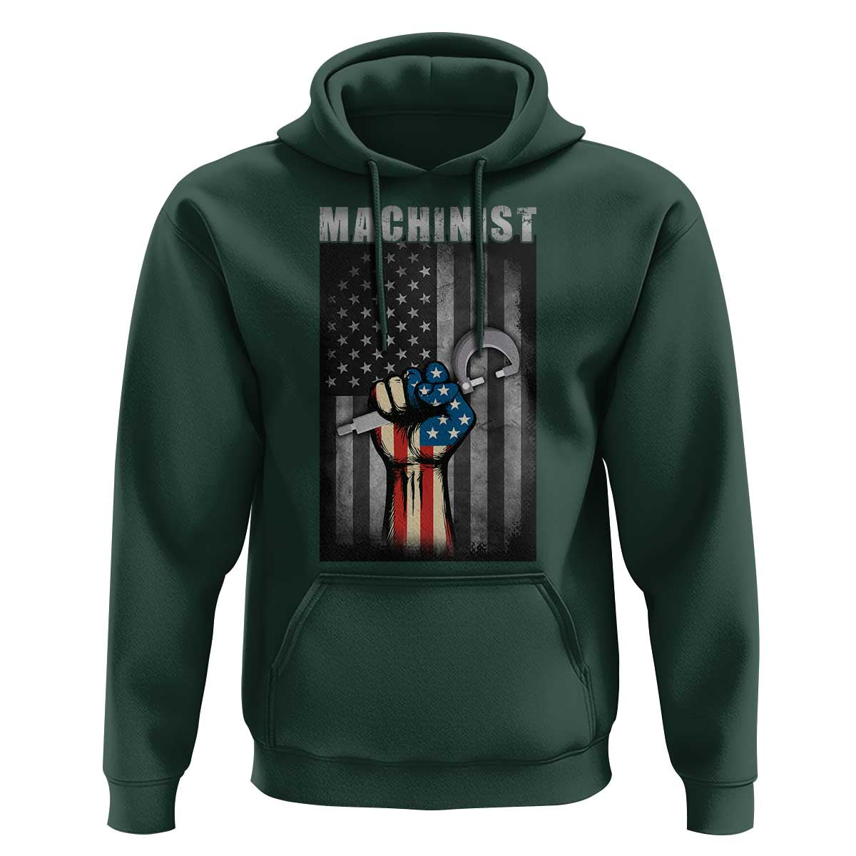 Machinist Patriotic US Flag Hoodie - Wonder Print Shop