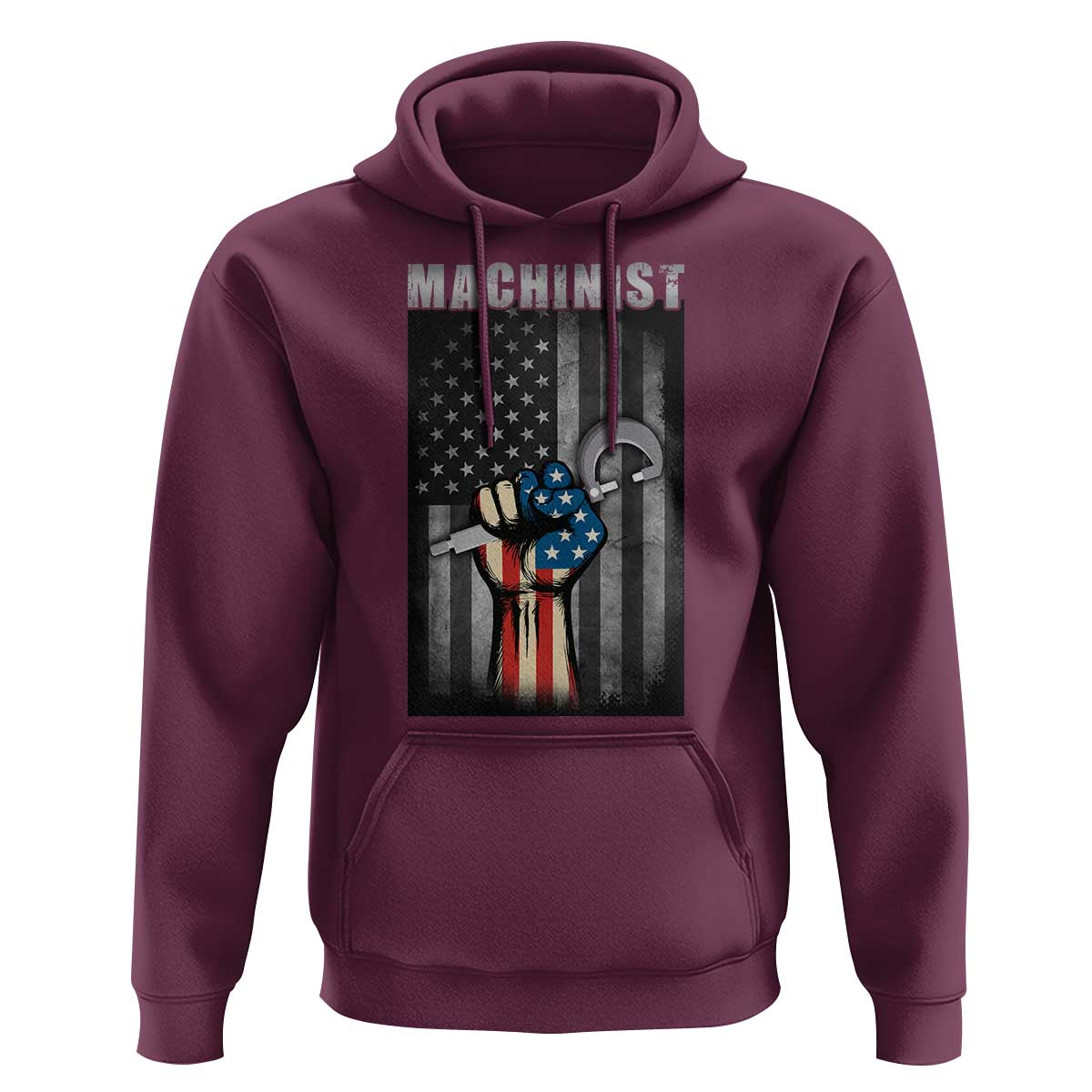 Machinist Patriotic US Flag Hoodie - Wonder Print Shop