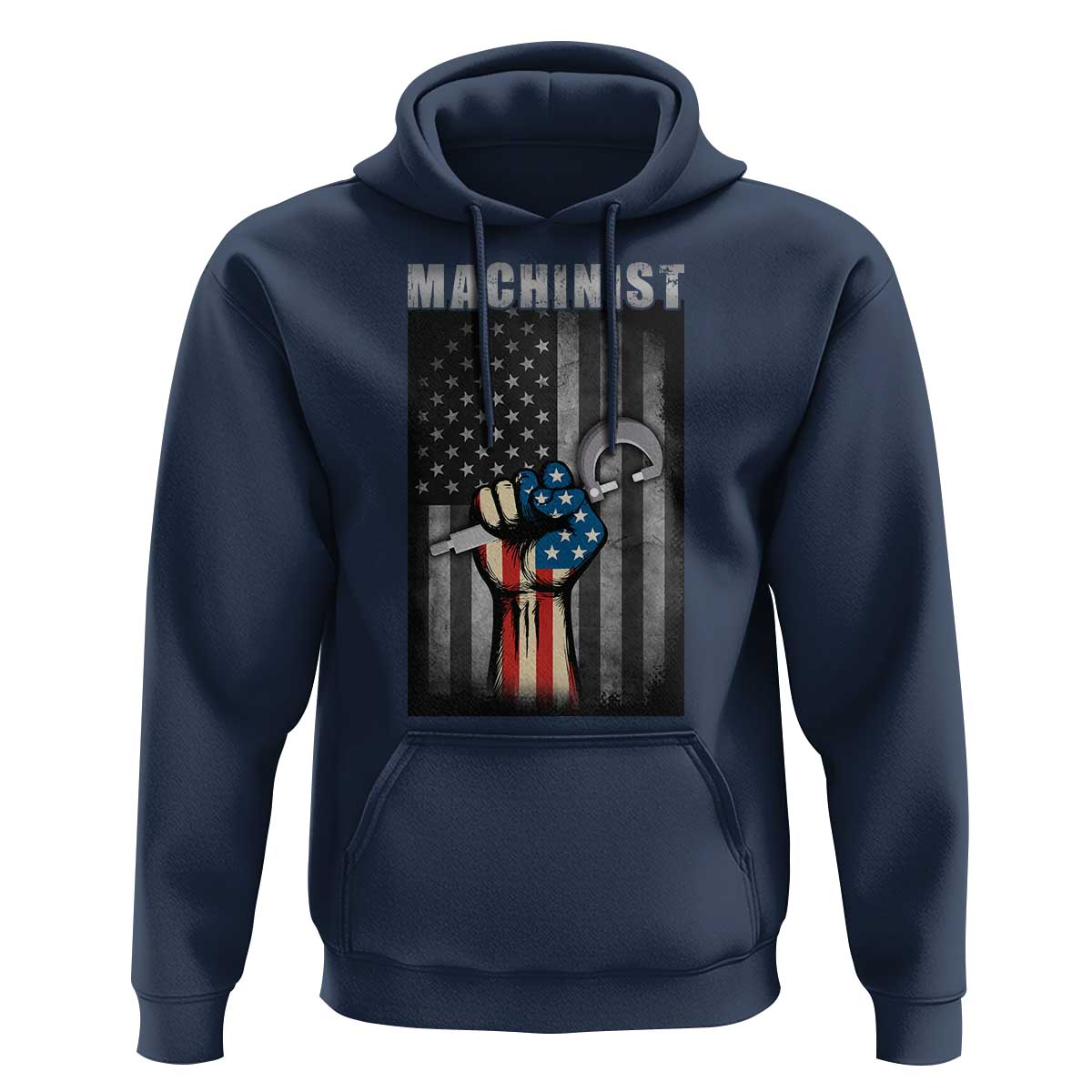 Machinist Patriotic US Flag Hoodie - Wonder Print Shop