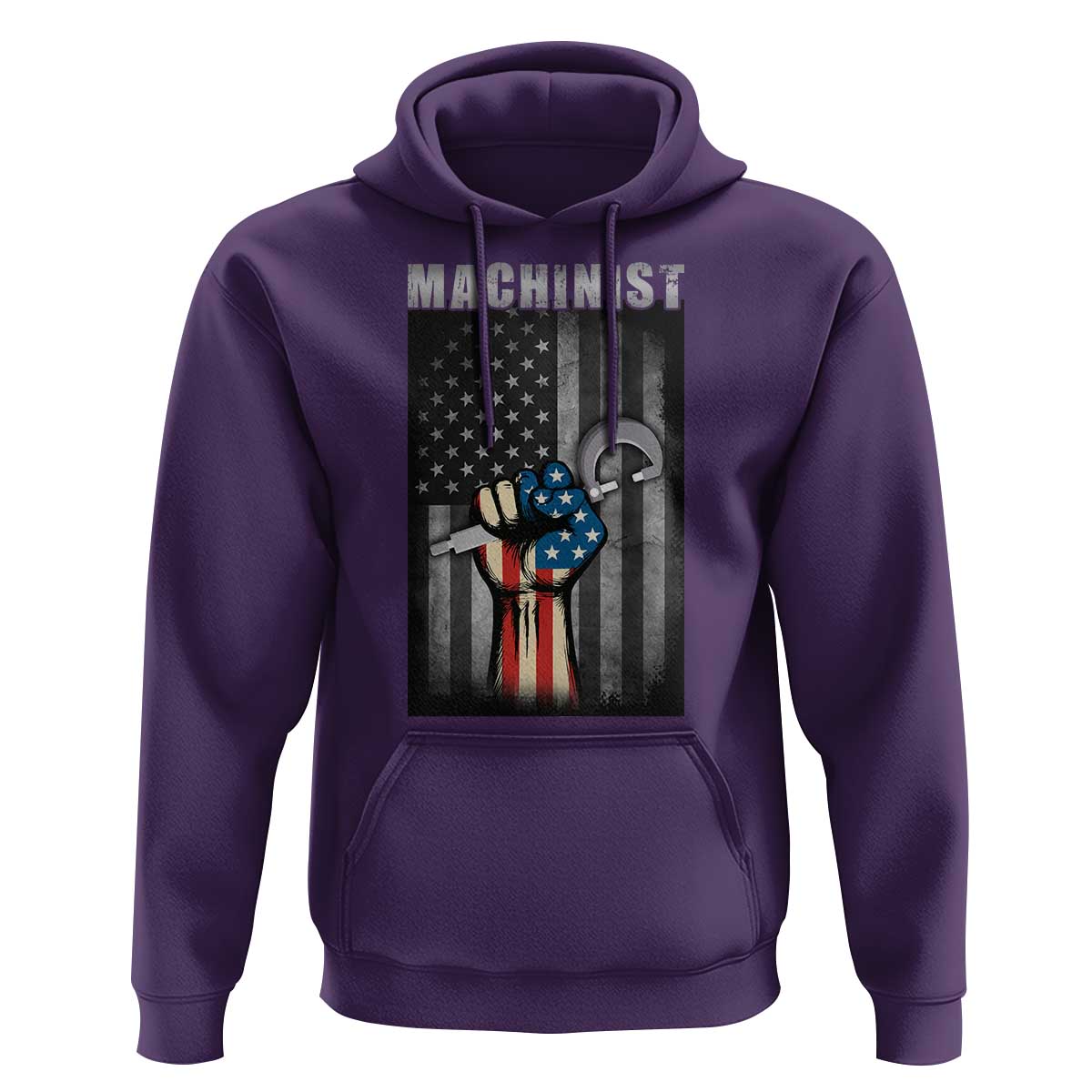 Machinist Patriotic US Flag Hoodie - Wonder Print Shop