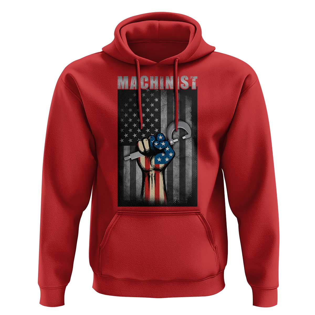 Machinist Patriotic US Flag Hoodie - Wonder Print Shop