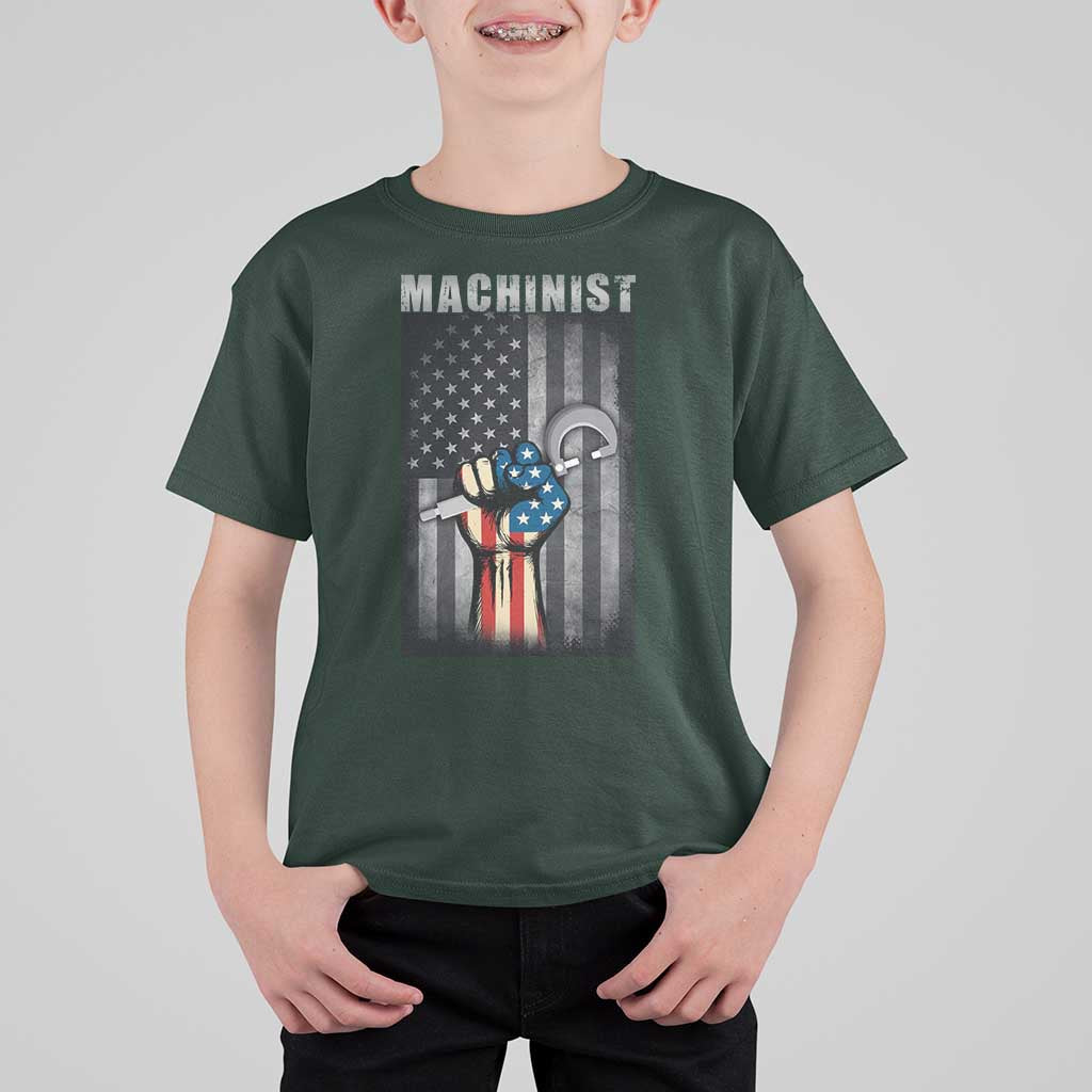 Machinist Patriotic US Flag T Shirt For Kid - Wonder Print Shop