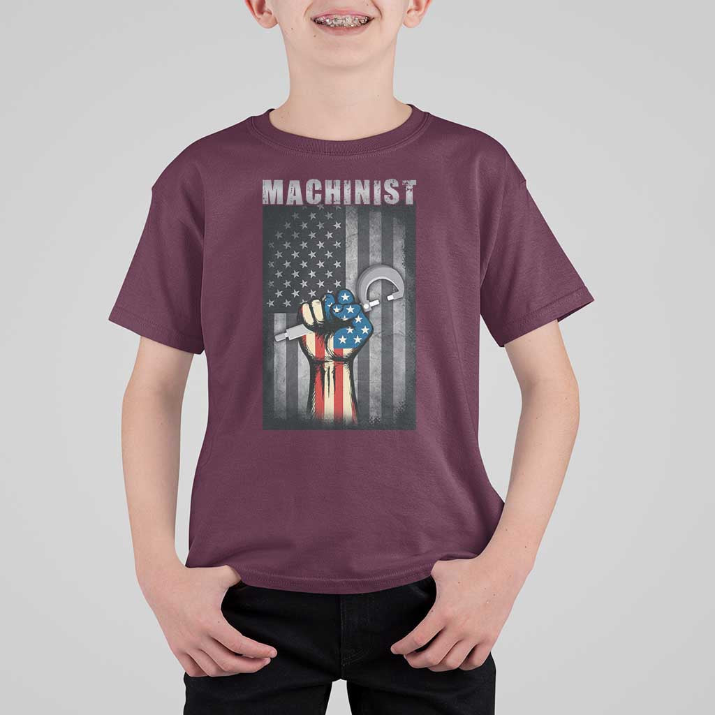 Machinist Patriotic US Flag T Shirt For Kid - Wonder Print Shop