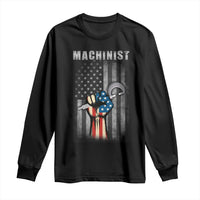 Machinist Patriotic US Flag Long Sleeve Shirt - Wonder Print Shop