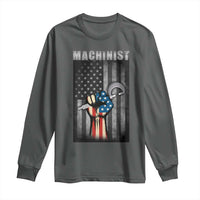 Machinist Patriotic US Flag Long Sleeve Shirt - Wonder Print Shop