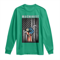 Machinist Patriotic US Flag Long Sleeve Shirt - Wonder Print Shop