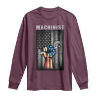 Machinist Patriotic US Flag Long Sleeve Shirt - Wonder Print Shop