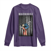 Machinist Patriotic US Flag Long Sleeve Shirt - Wonder Print Shop
