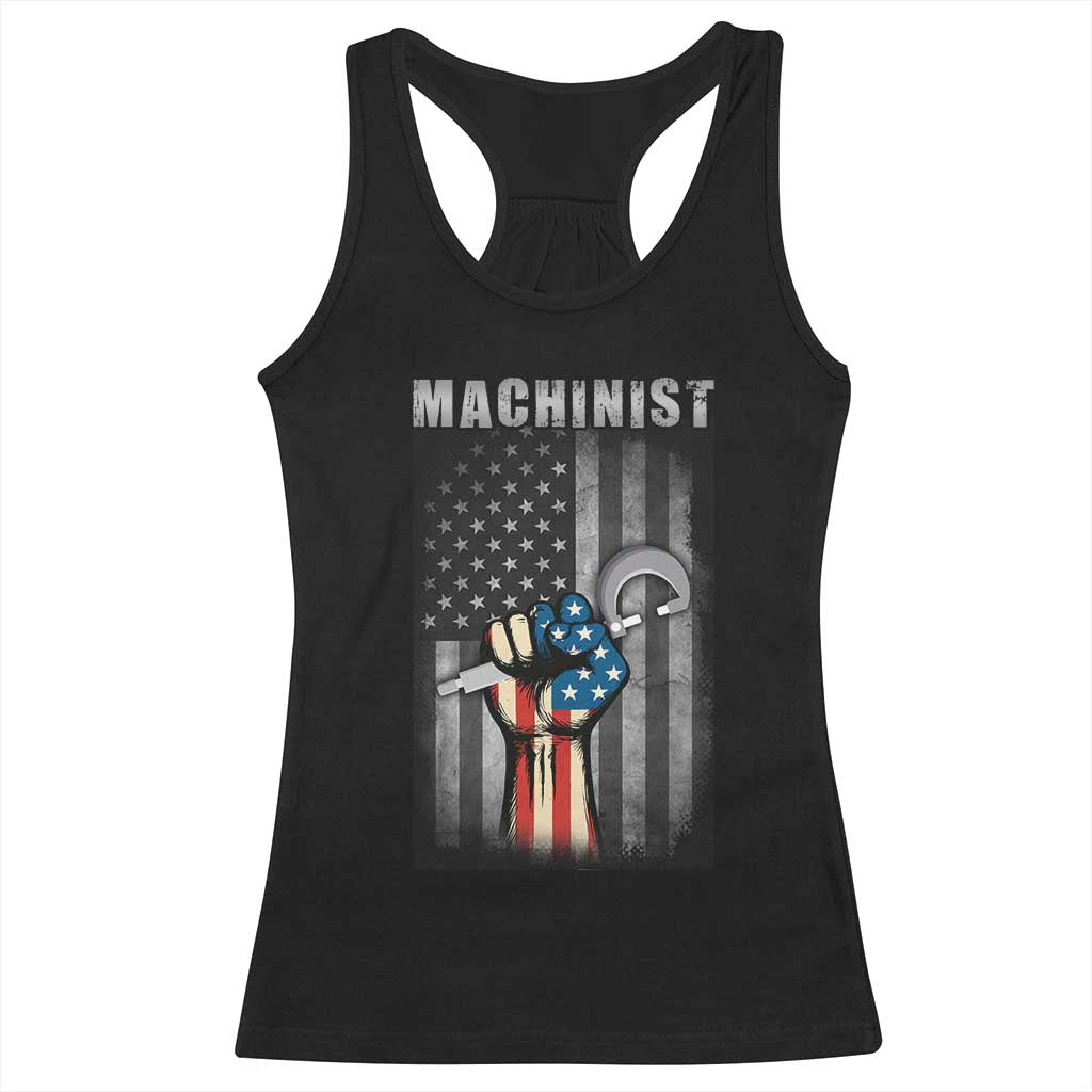 Machinist Patriotic US Flag Racerback Tank Top - Wonder Print Shop