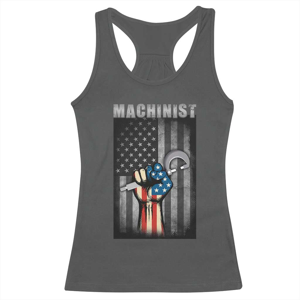 Machinist Patriotic US Flag Racerback Tank Top - Wonder Print Shop