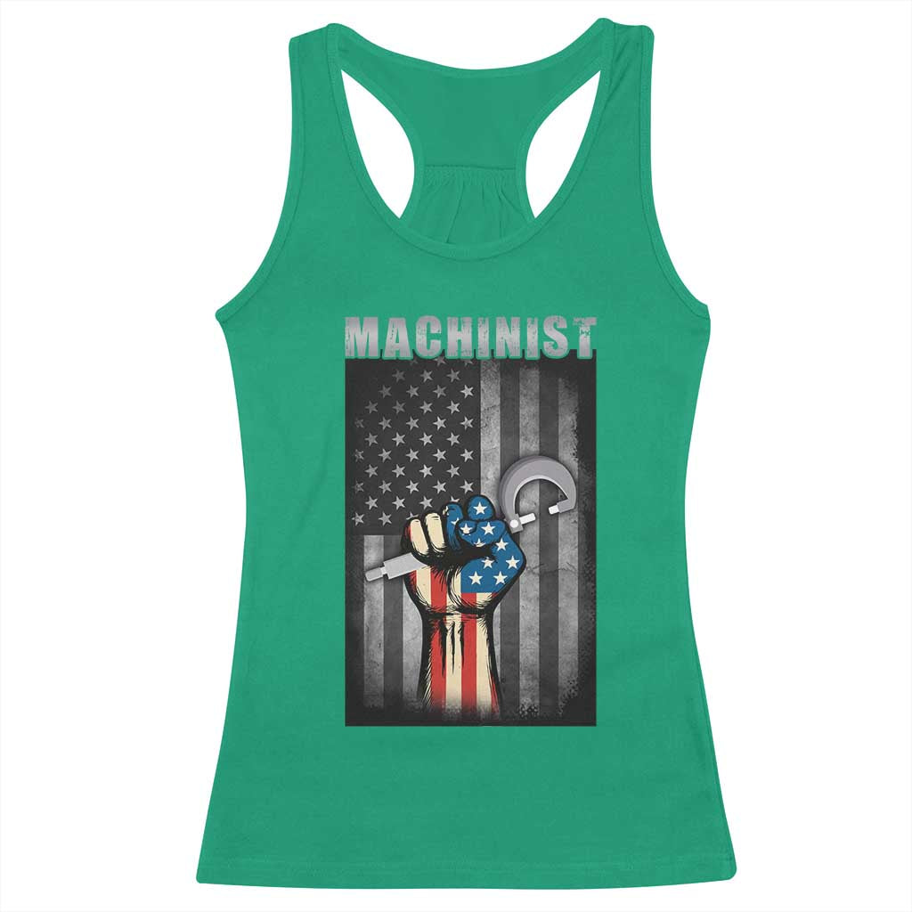 Machinist Patriotic US Flag Racerback Tank Top - Wonder Print Shop
