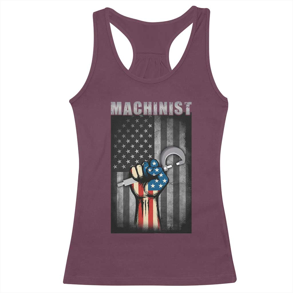 Machinist Patriotic US Flag Racerback Tank Top - Wonder Print Shop