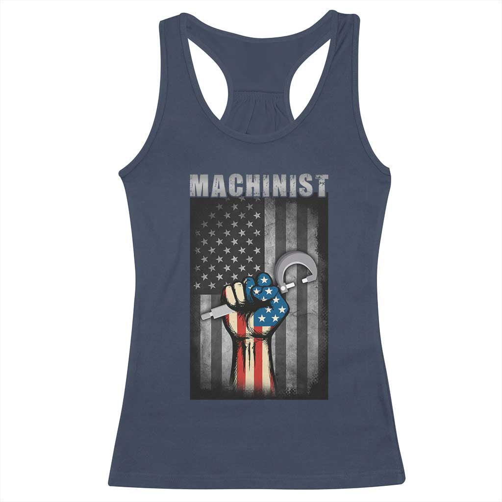 Machinist Patriotic US Flag Racerback Tank Top - Wonder Print Shop