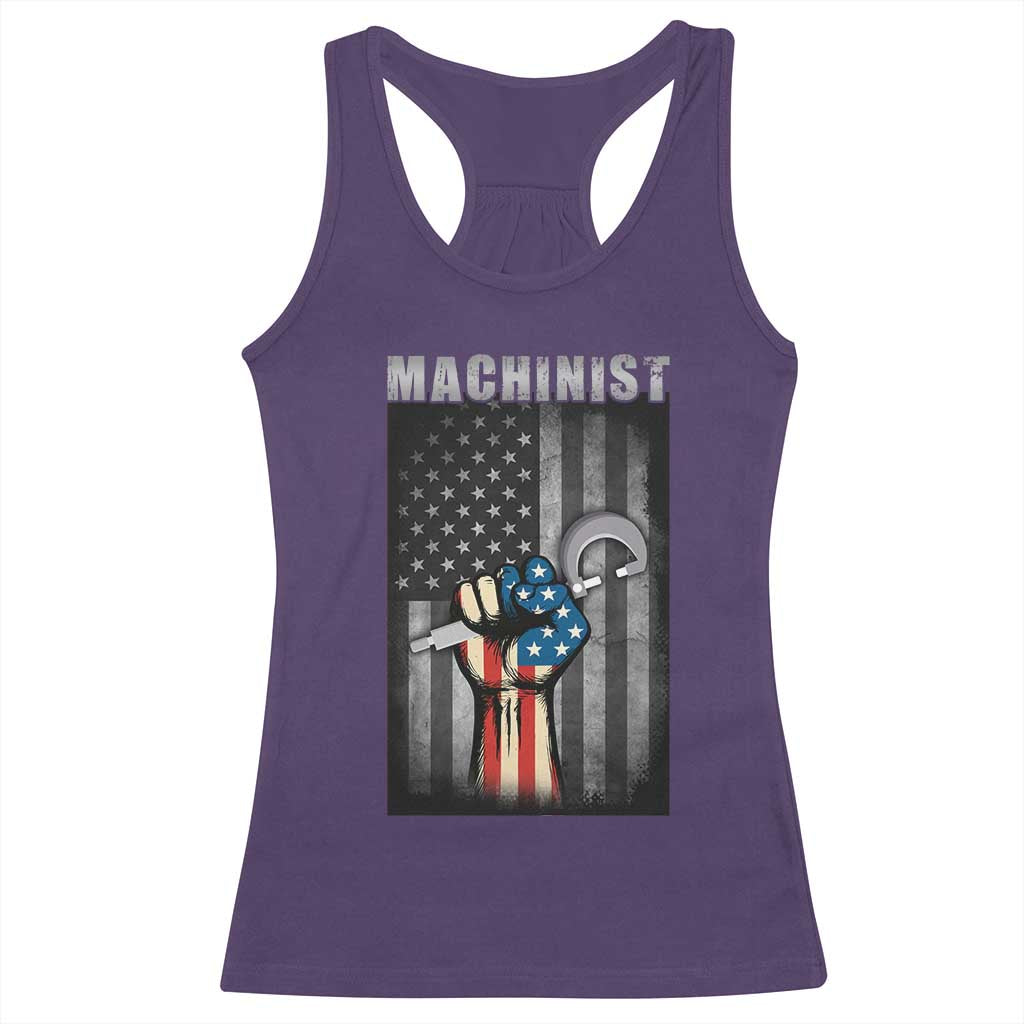 Machinist Patriotic US Flag Racerback Tank Top - Wonder Print Shop