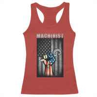 Machinist Patriotic US Flag Racerback Tank Top - Wonder Print Shop