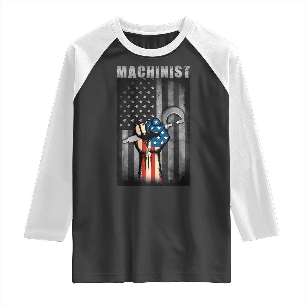 Machinist Patriotic US Flag Raglan Shirt - Wonder Print Shop