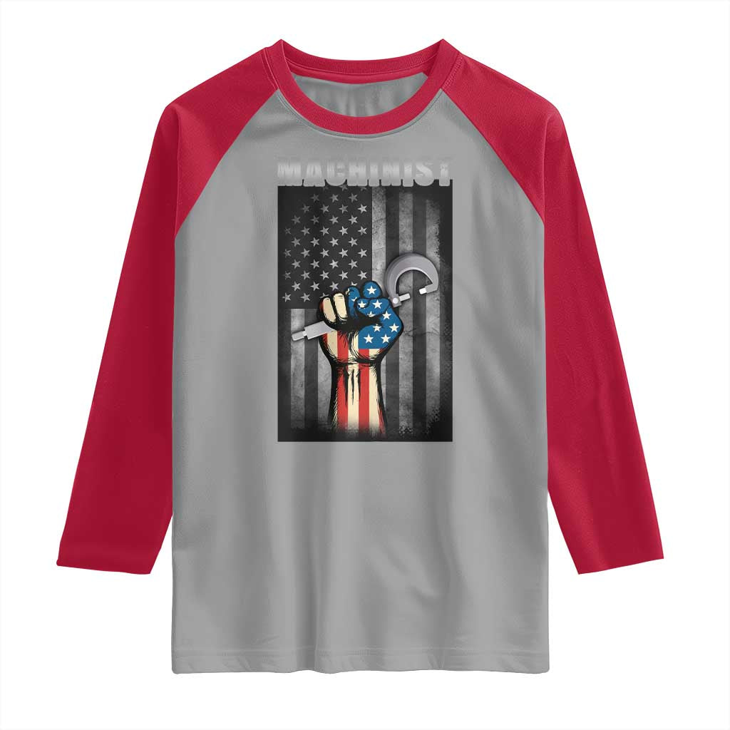 Machinist Patriotic US Flag Raglan Shirt - Wonder Print Shop