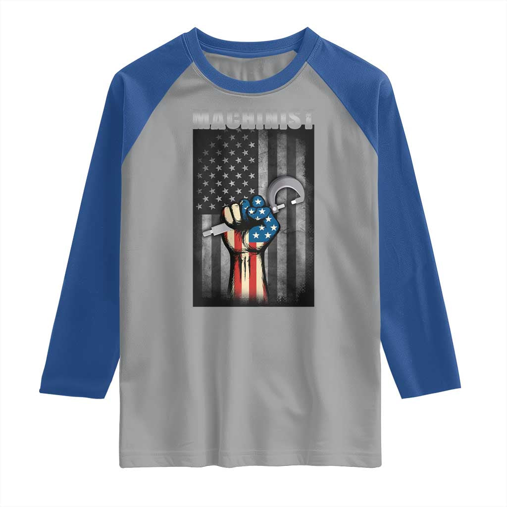Machinist Patriotic US Flag Raglan Shirt - Wonder Print Shop