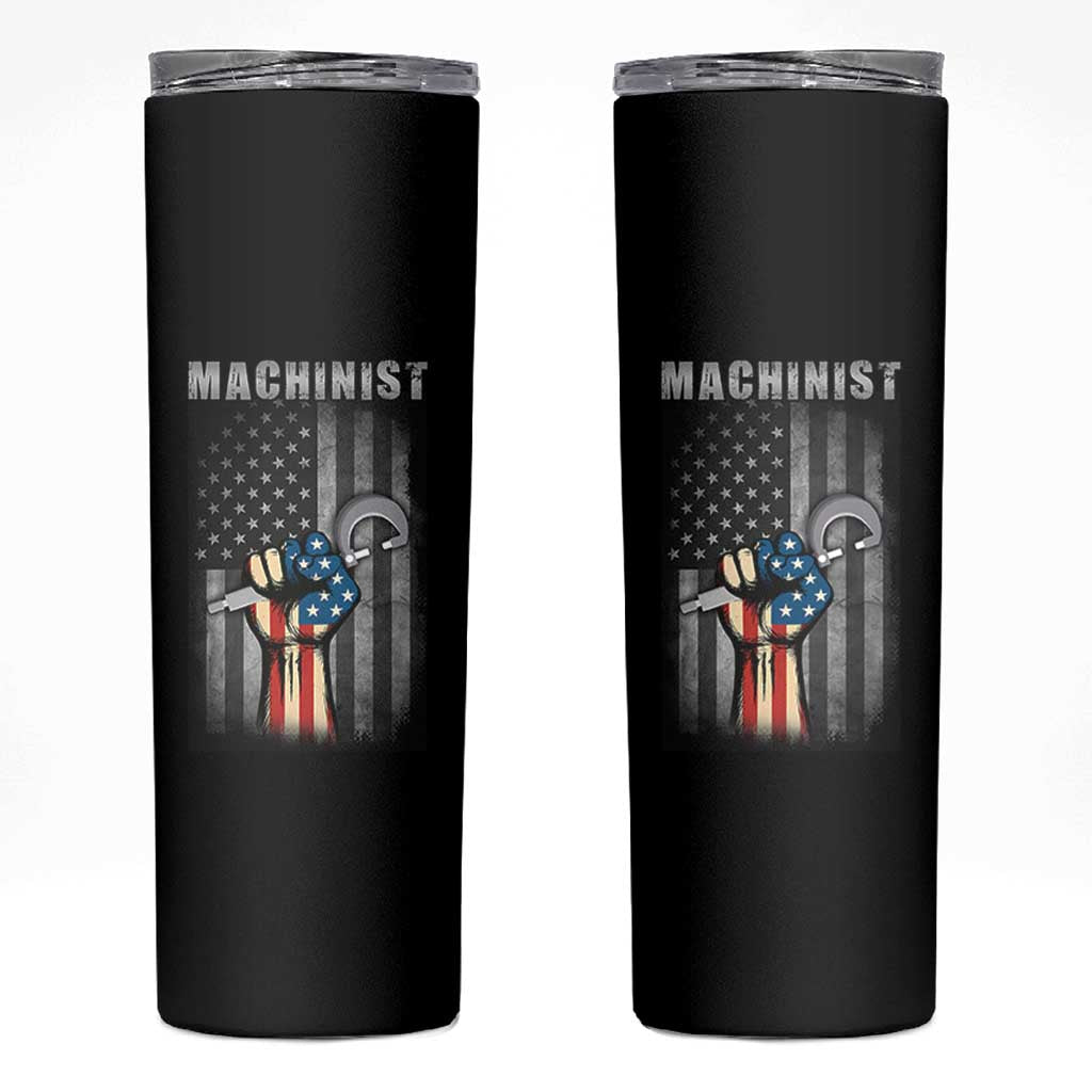 Machinist Patriotic US Flag Skinny Tumbler - Wonder Print Shop