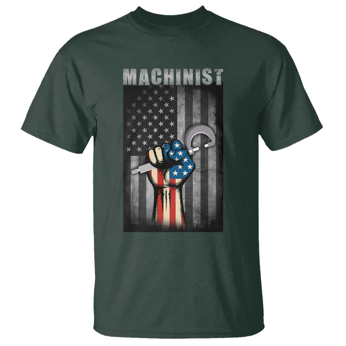 Machinist Patriotic US Flag T Shirt - Wonder Print Shop
