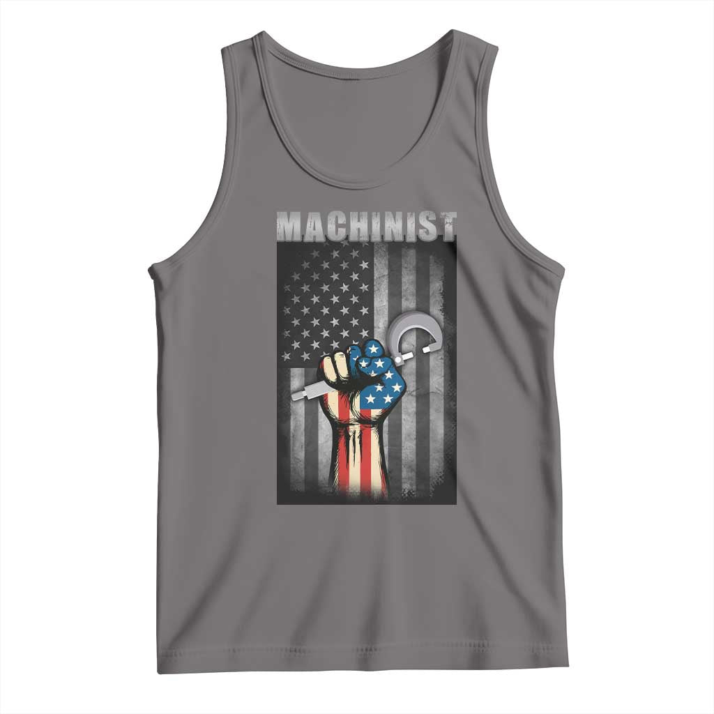 Machinist Patriotic US Flag Tank Top - Wonder Print Shop
