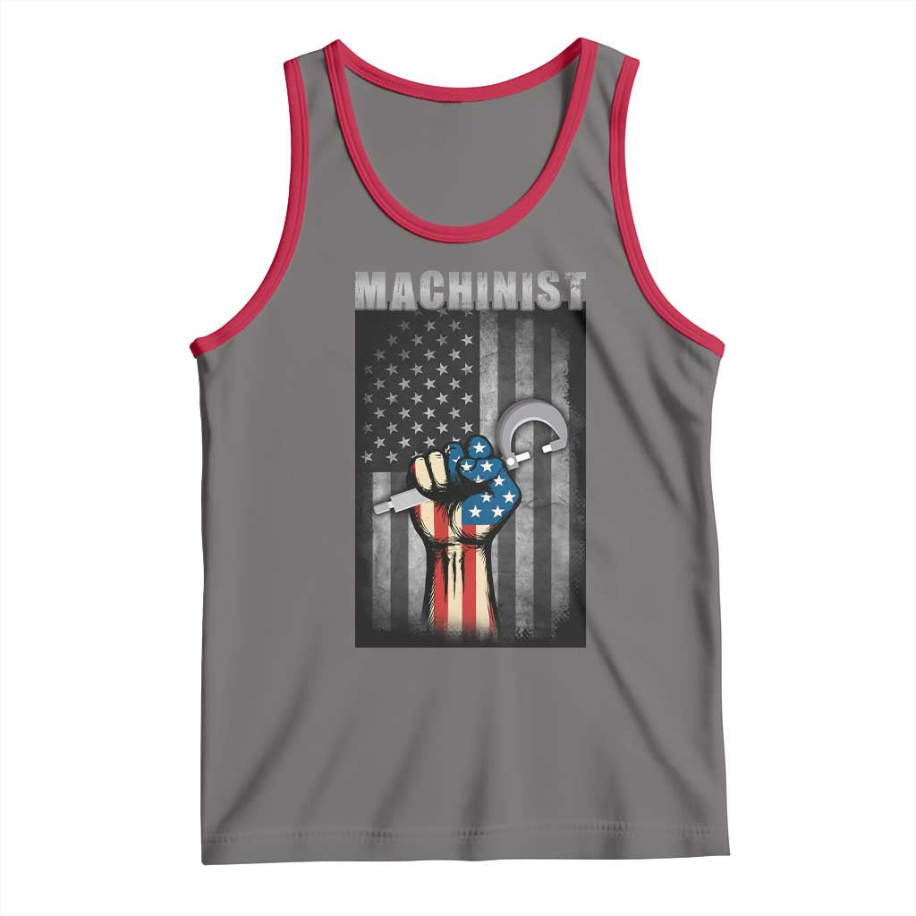 Machinist Patriotic US Flag Tank Top - Wonder Print Shop
