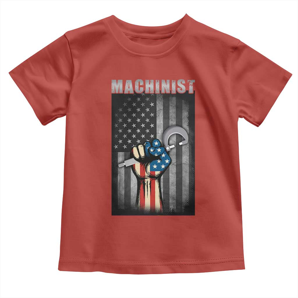 Machinist Patriotic US Flag Toddler T Shirt - Wonder Print Shop