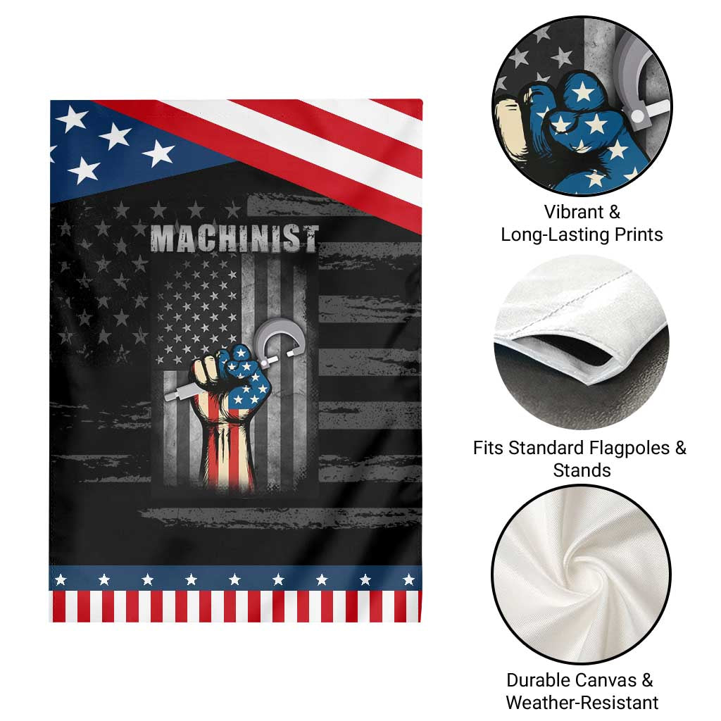 Machinist Patriotic US Flag Garden Flag