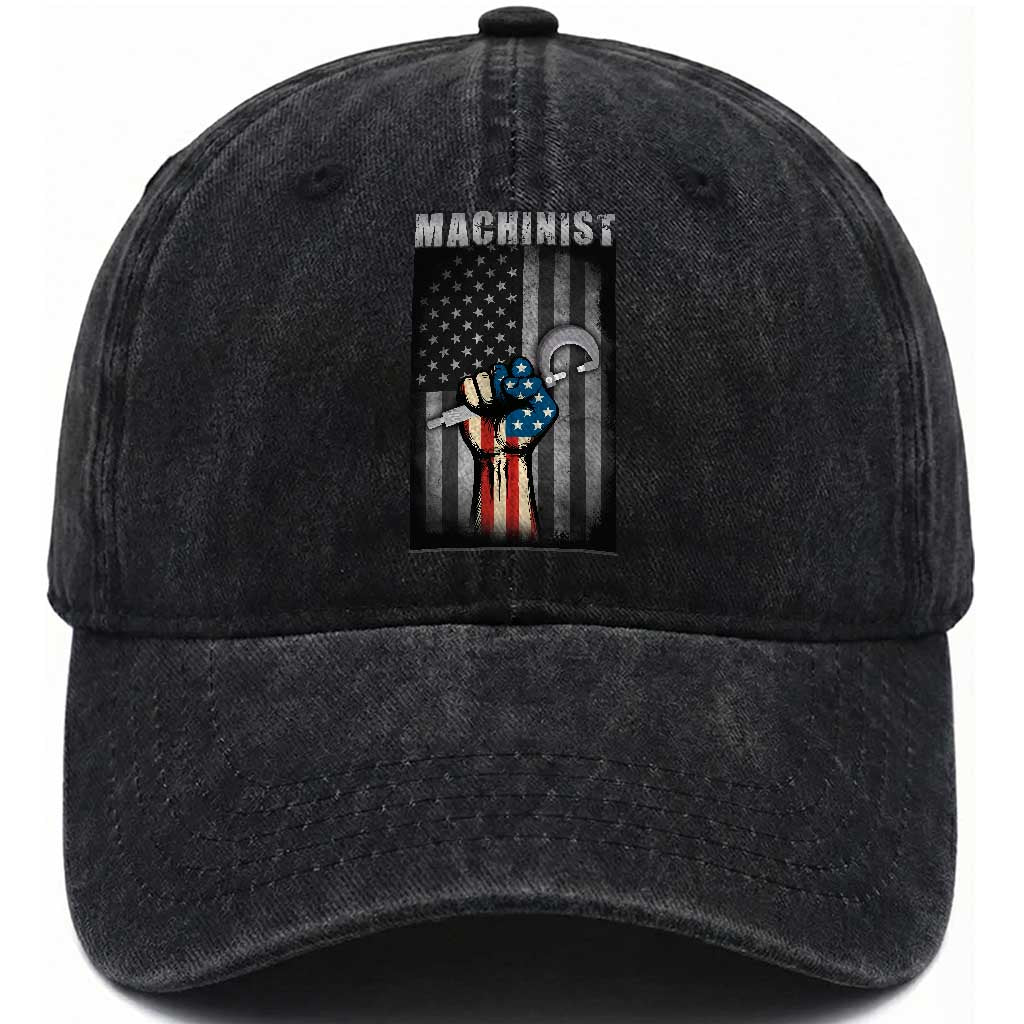 Machinist Patriotic US Flag Washed Cotton Baseball Cap