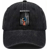 Machinist Patriotic US Flag Washed Cotton Baseball Cap