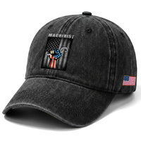 Machinist Patriotic US Flag Washed Cotton Baseball Cap