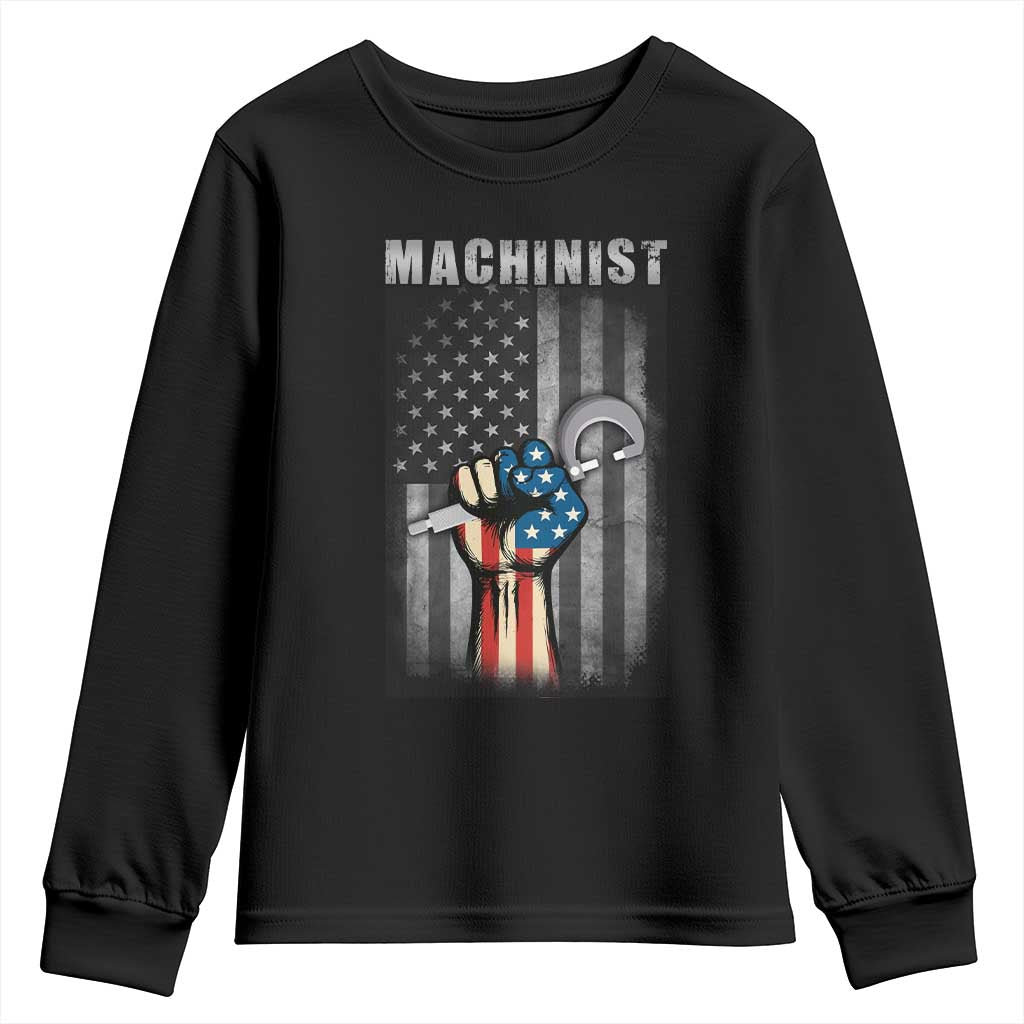Machinist Patriotic US Flag Youth Sweatshirt - Wonder Print Shop