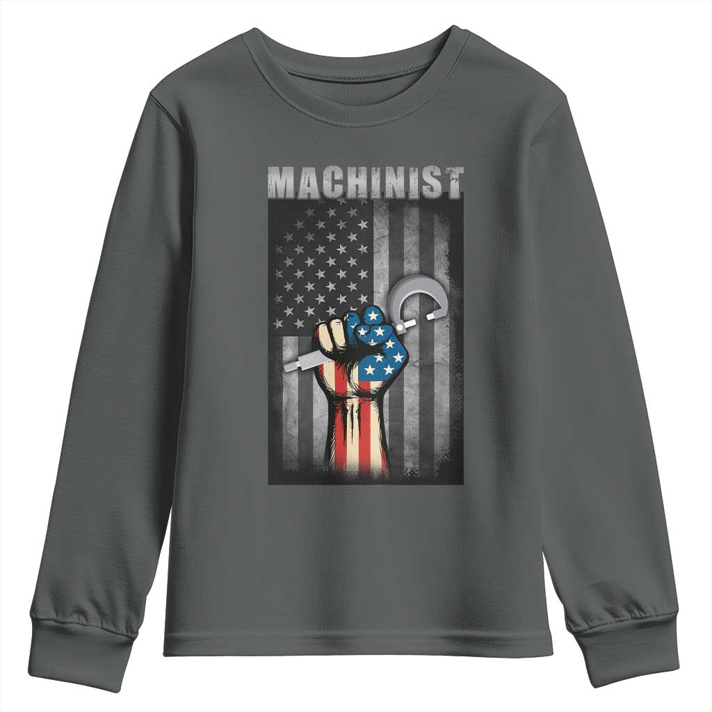 Machinist Patriotic US Flag Youth Sweatshirt - Wonder Print Shop