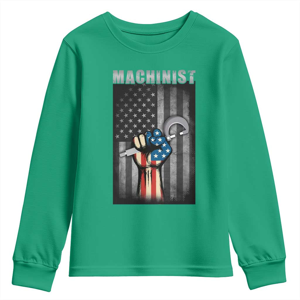 Machinist Patriotic US Flag Youth Sweatshirt - Wonder Print Shop